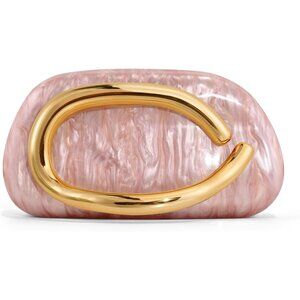 Women's Pink PU leather Acrylic Magnetic Buckle High Quality Trendy Clutch